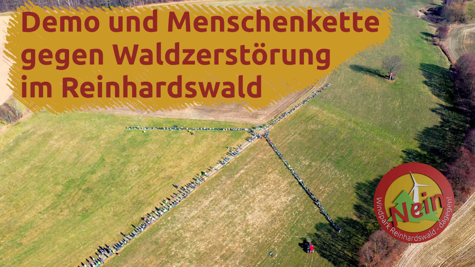 Demo und Menschenkette gegen Waldzerstörung im Reinhardswald